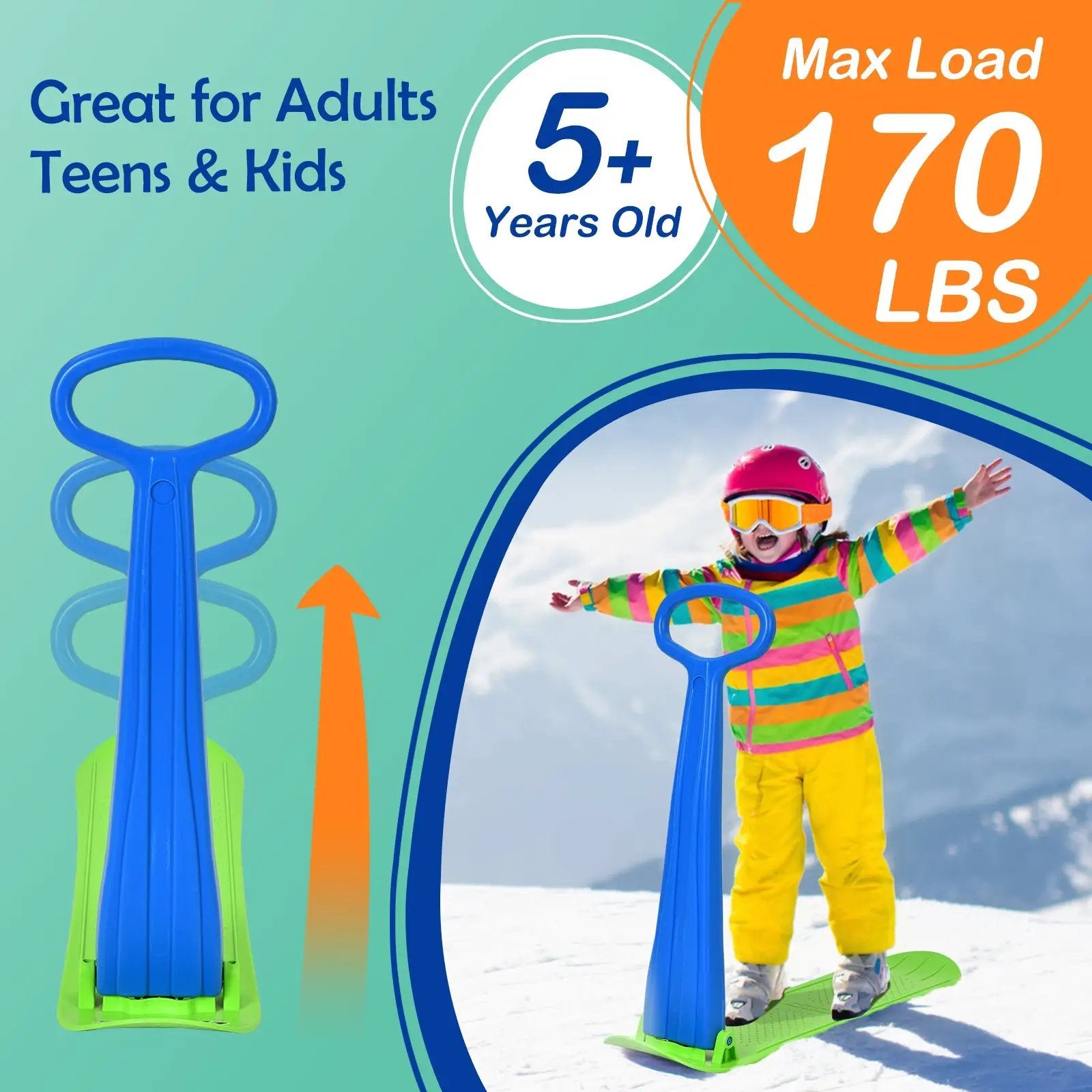 1-Rider Snow Scooter with Grip Handle by DirectDeals