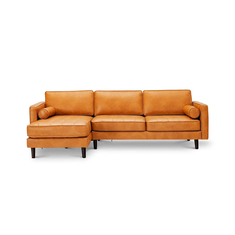 3-Seat L-Shaped Sectional Sofa Couch for Living Room-Brown by DirectDeals