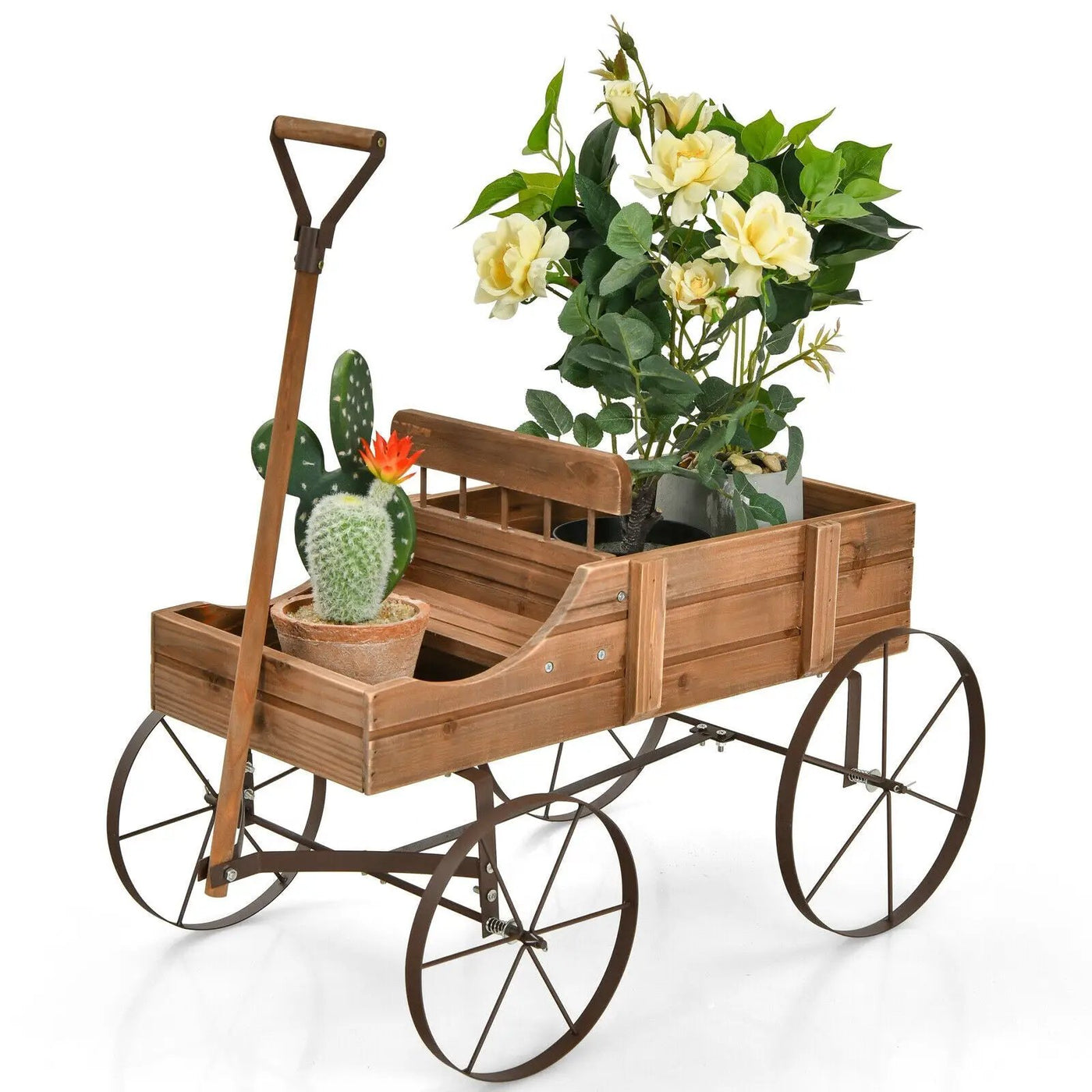 Wooden Wagon Plant Bed by DirectDeals