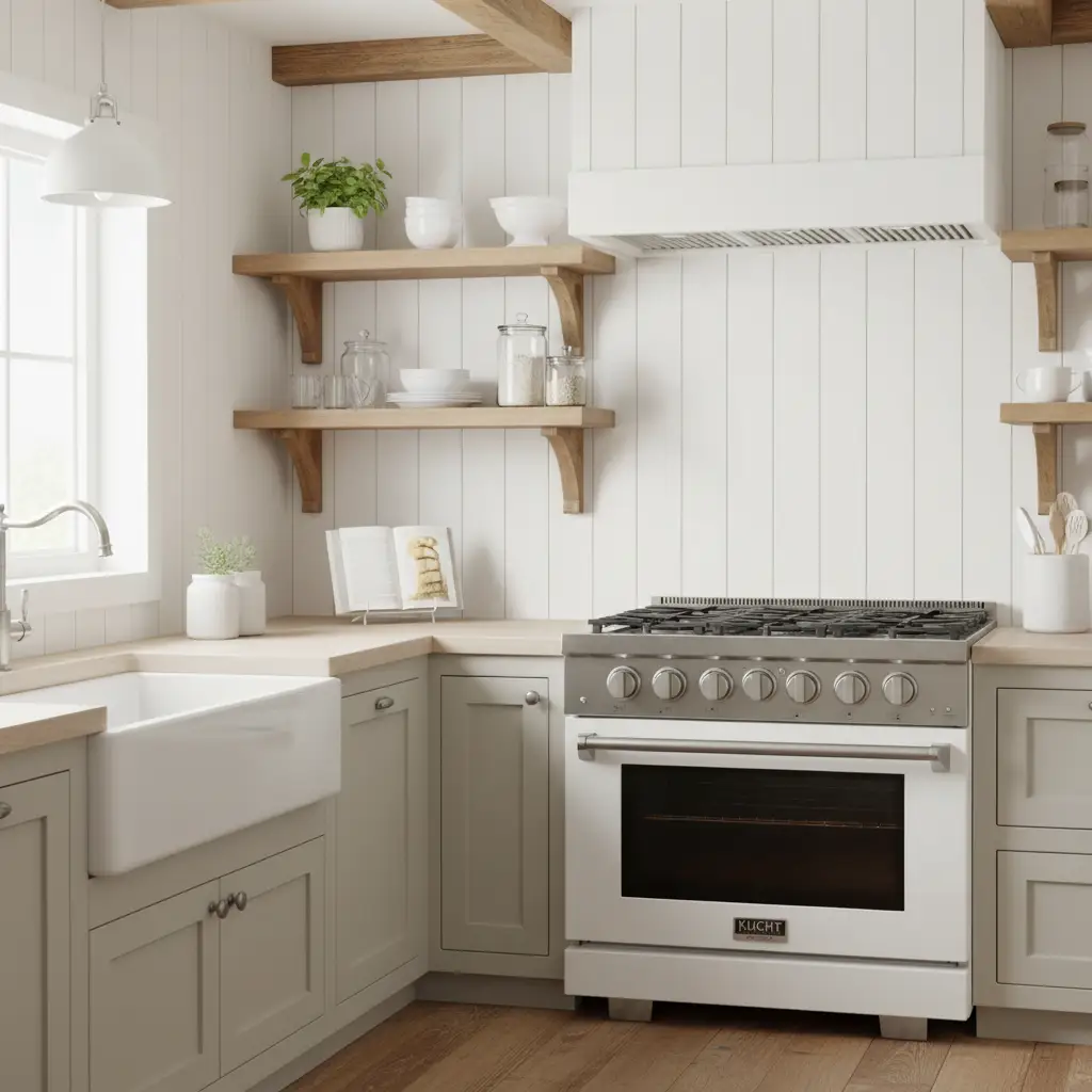 Kucht 36" Freestanding Professional Gas Range KFX3600X-W by Farmhouse Kitchen and Bath