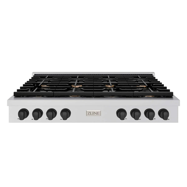 ZLINE 48" Paramount Gas Rangetop Stainless Steel Matte Black SRTZ-48-MB