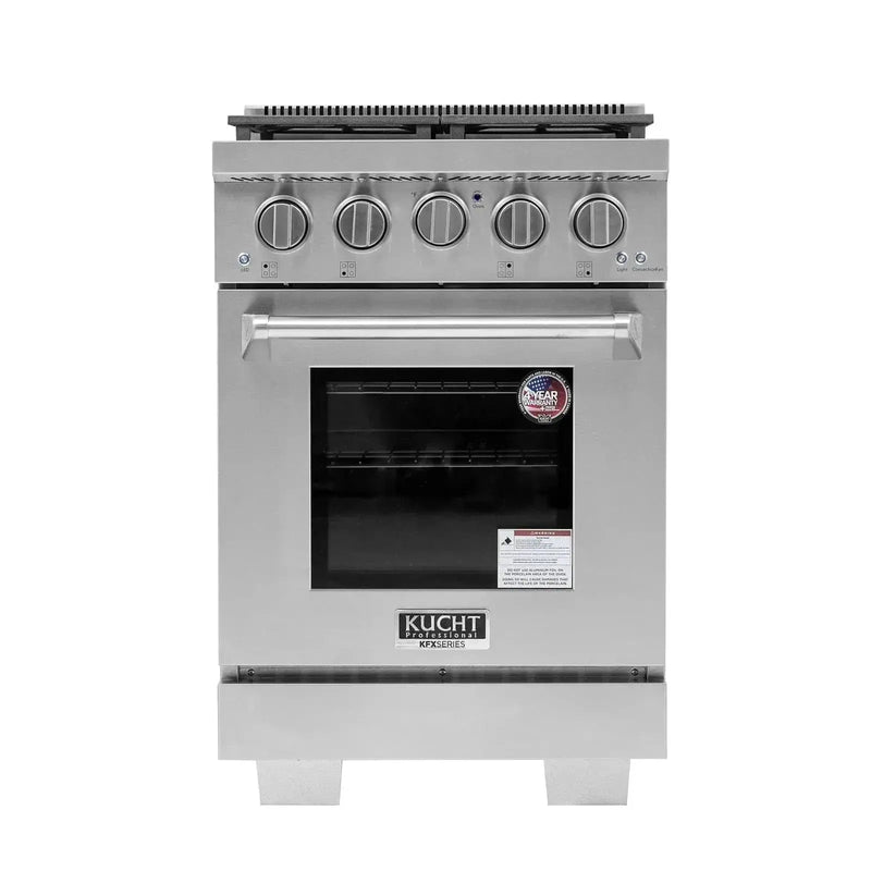 Kucht Professional 24" Liquid Propane Range Stainless Steel, True Simmer Burners, KFX2400X/LP-S by Farmhouse Kitchen and Bath