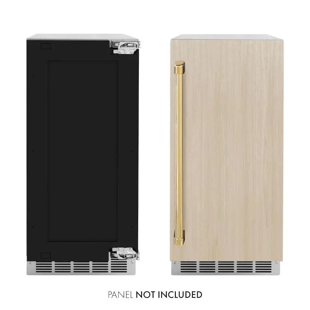 ZLINE 15" Touchstone Gourmet Ice Maker Drain Pump Panel Ready Door Polished Gold IGMDPZ-15-G by Farmhouse Kitchen and Bath