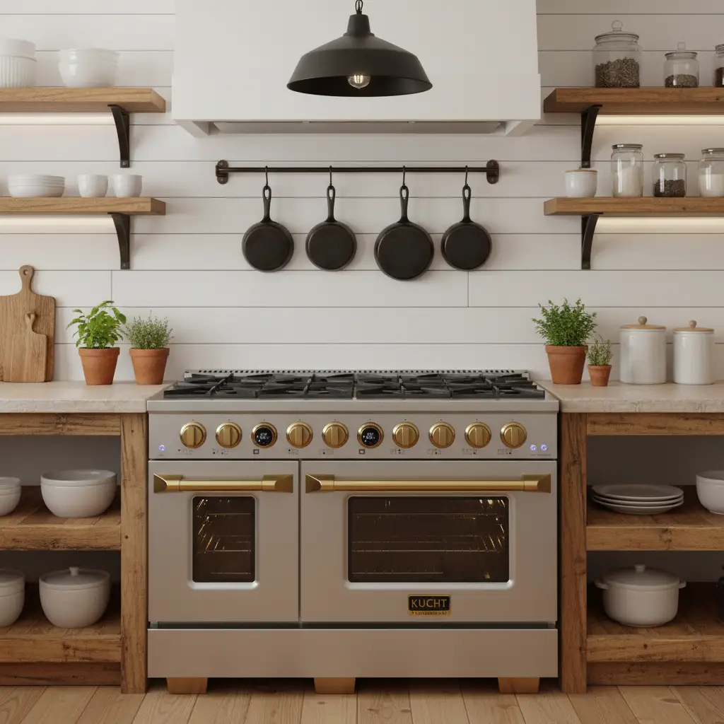 Kucht KX Series 48" Freestanding Dual Fuel Range KXP48-GL by Farmhouse Kitchen and Bath