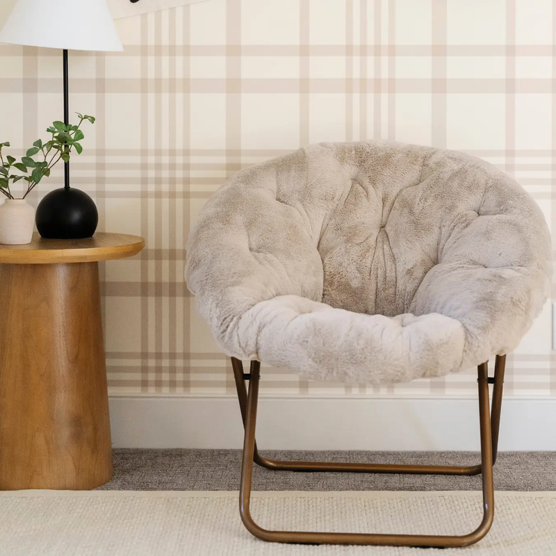 Saucer Chair Kids Chair with Faux Fur Cover by HouseOfZazla