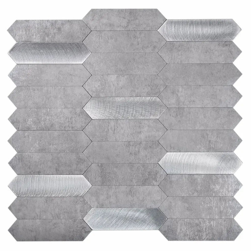 Gray 12x12 Honed Brick PVC Peel & Stick Tile (10 pack, 10 sq ft/case) by Apollo Tile