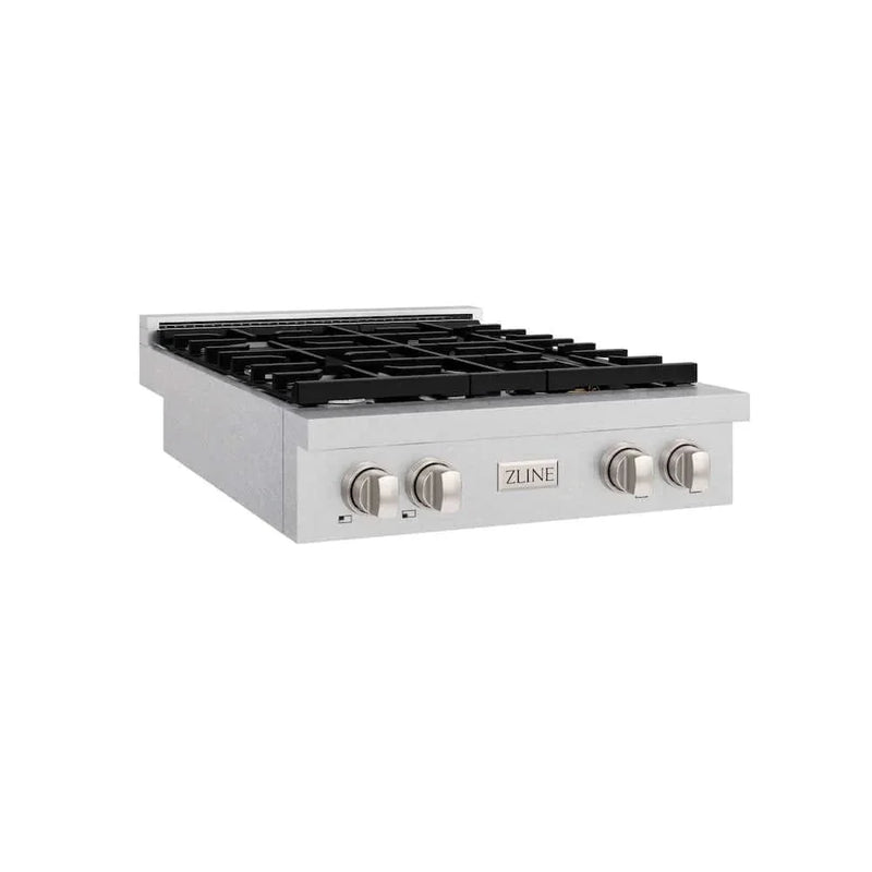 ZLINE 30" Paramount Gas Rangetop DuraSnow® Stainless Steel SRTS-30 by Farmhouse Kitchen and Bath