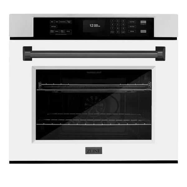 ZLINE 30" Autograph Edition Professional True Convection Single Wall Oven, Air Fry, Self Clean, White Matte, Matte Back WASZ-WM-30-MB