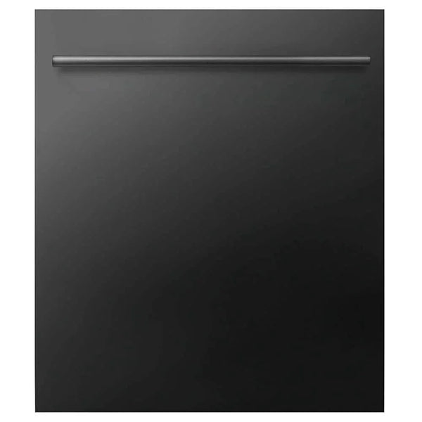 ZLINE 24" Dishwasher In Black Stainless Steel, Stainless Tub, Modern Style Handle DW-BS-H-24