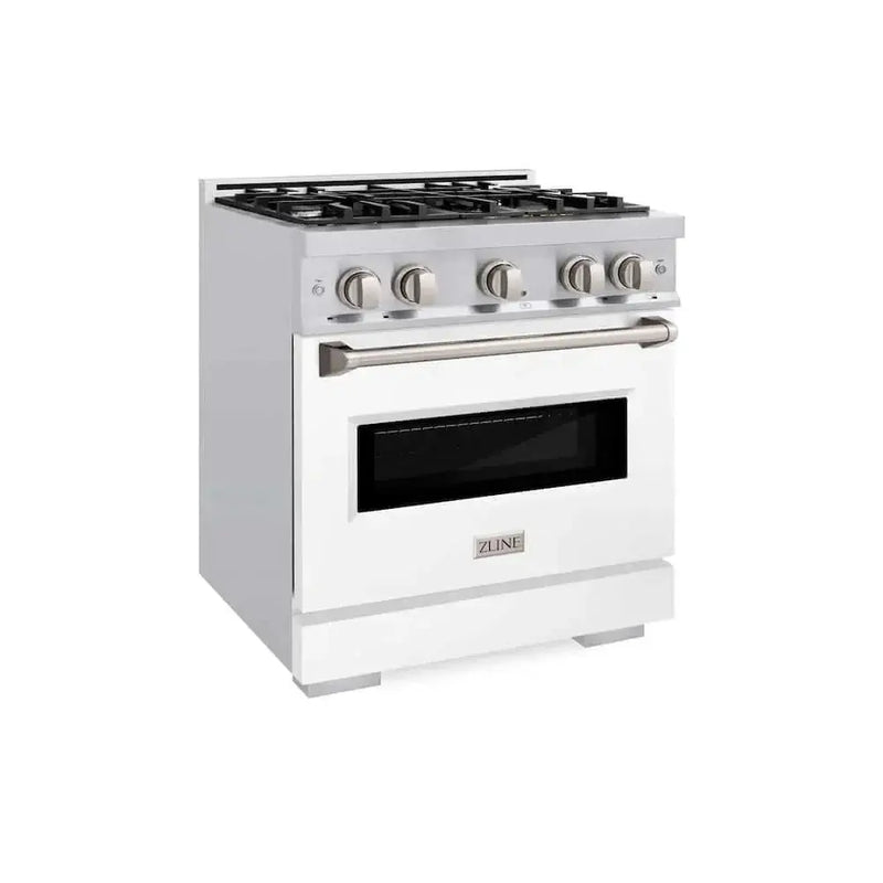 ZLINE 30"Classic Gas Range, Convection Gas Oven, Stainless Steel, White Matte Door CGR-WM-30 by Farmhouse Kitchen and Bath