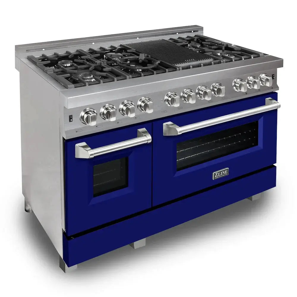 ZLINE 48" Bundle Range RAS-BM-48 & Range Hood 8654BM-48, 2KP-RASBMRH48 by Farmhouse Kitchen and Bath