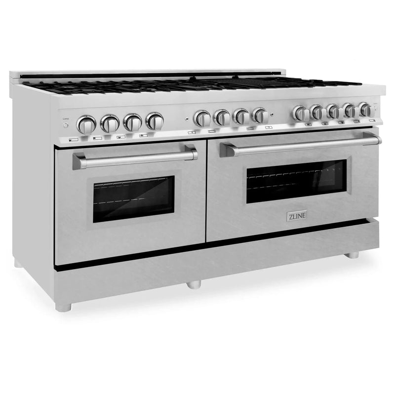 ZLINE 60" Professional Dual Fuel Range with Snow Finish Door, RA-SN-60 by Farmhouse Kitchen and Bath