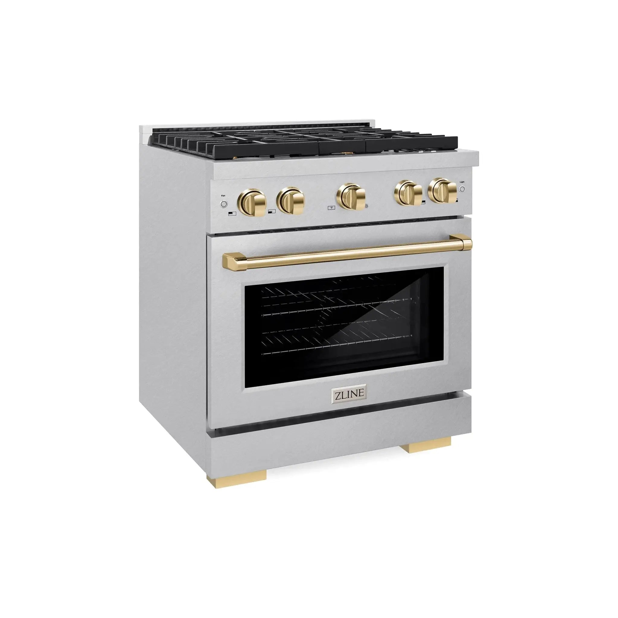 ZLINE 30"Paramount Dual Fuel Range DuraSnow® Gold SDRSZ-30-G by Farmhouse Kitchen and Bath