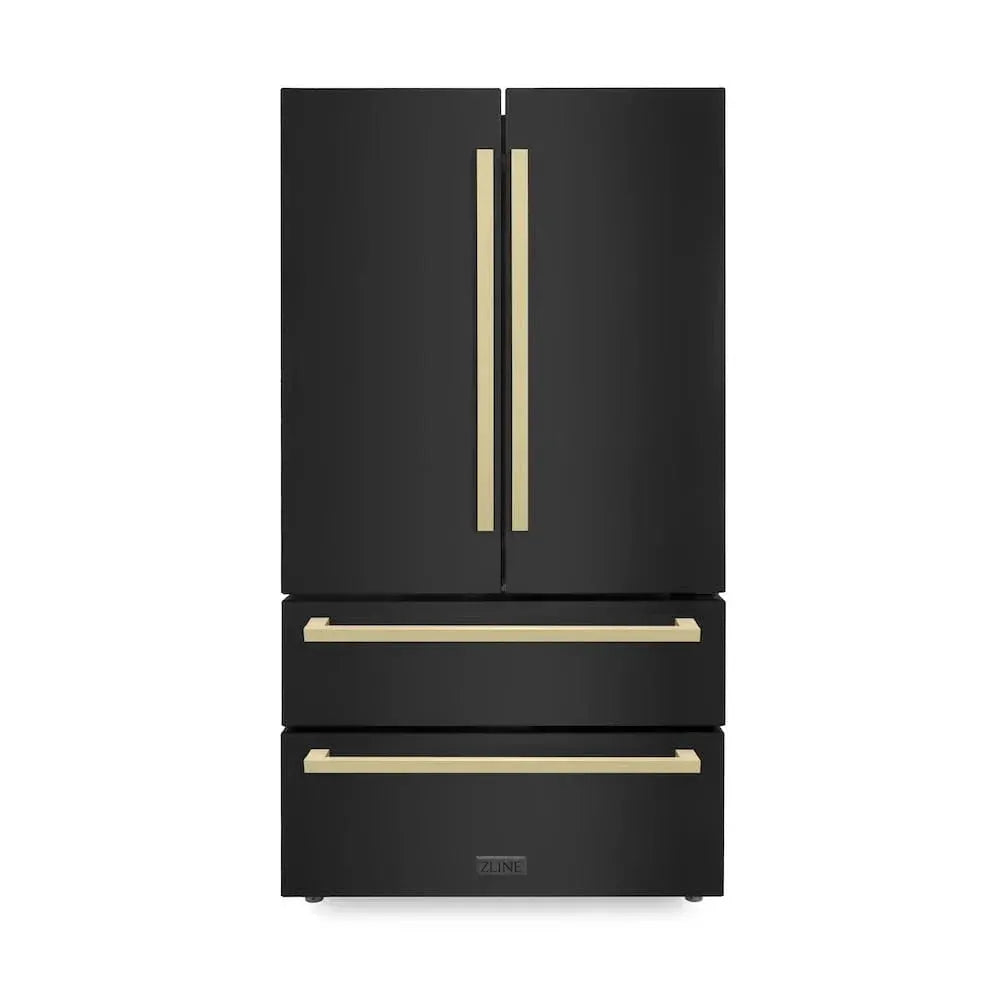 ZLINE 36" Autograph French Door Refrigerator, Ice Maker, Black Stainless RFMZ-36-BS-FCB by Farmhouse Kitchen and Bath