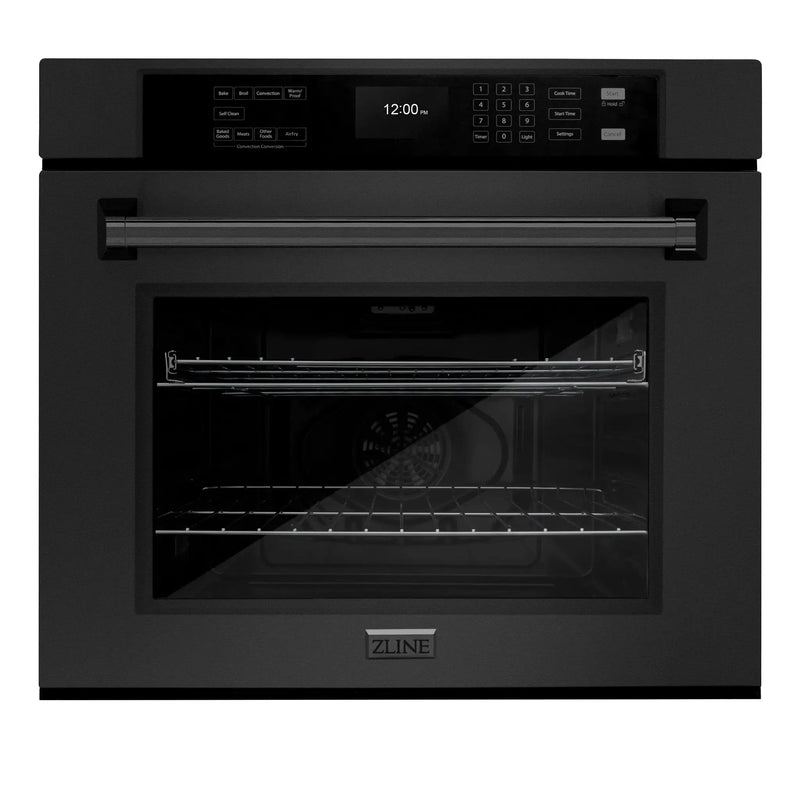 ZLINE 30 "Professional True Convection Single Wall Oven, Air Fry, Self Clean, Black Stainless Steel, WASB-30 by Farmhouse Kitchen and Bath