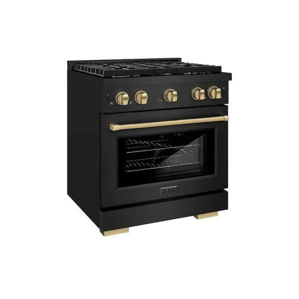 ZLINE 30"Gas Range, Convection Gas Oven, Black Champagne Bronze, SGRBZ-30-CB