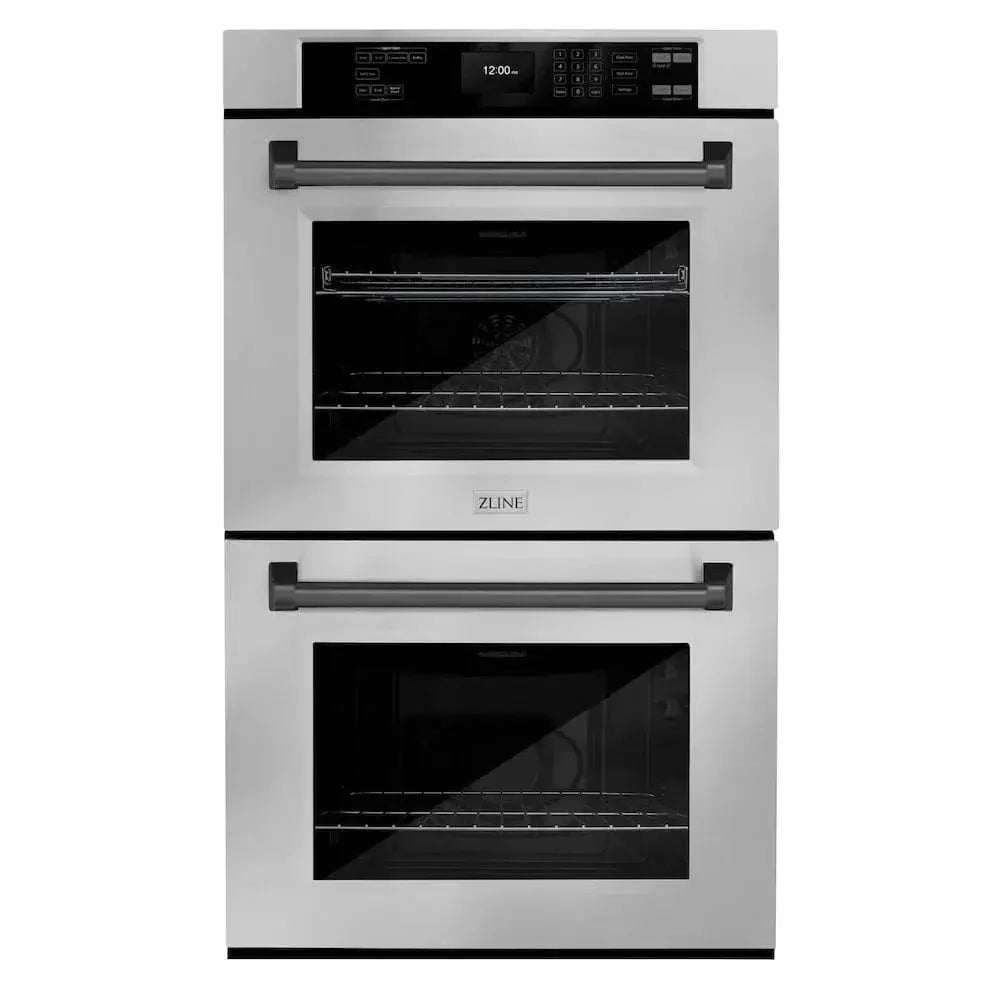 ZLINE 30"Professional True Convection Double Wall Oven, Air Fry, Self Clean, Stainless Steel, Matte Black WADZ-30-MB by Farmhouse Kitchen and Bath