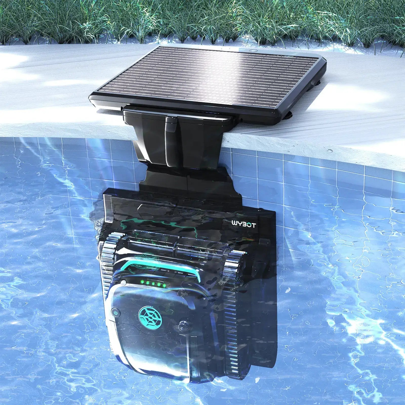WYBOT S2 Solar with Solar-Powered Charging Dock Robotic Pool Cleaner by WYBOT