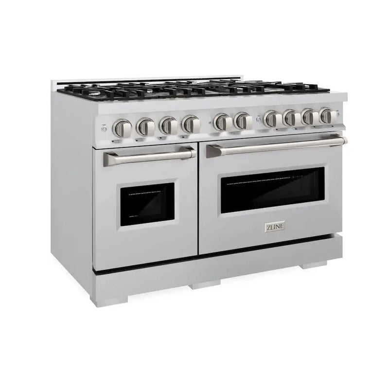 ZLINE 48" Dual Fuel Range, Gas Cooktop, Electric Convection Oven Stainless Steel, CDR48 by Farmhouse Kitchen and Bath