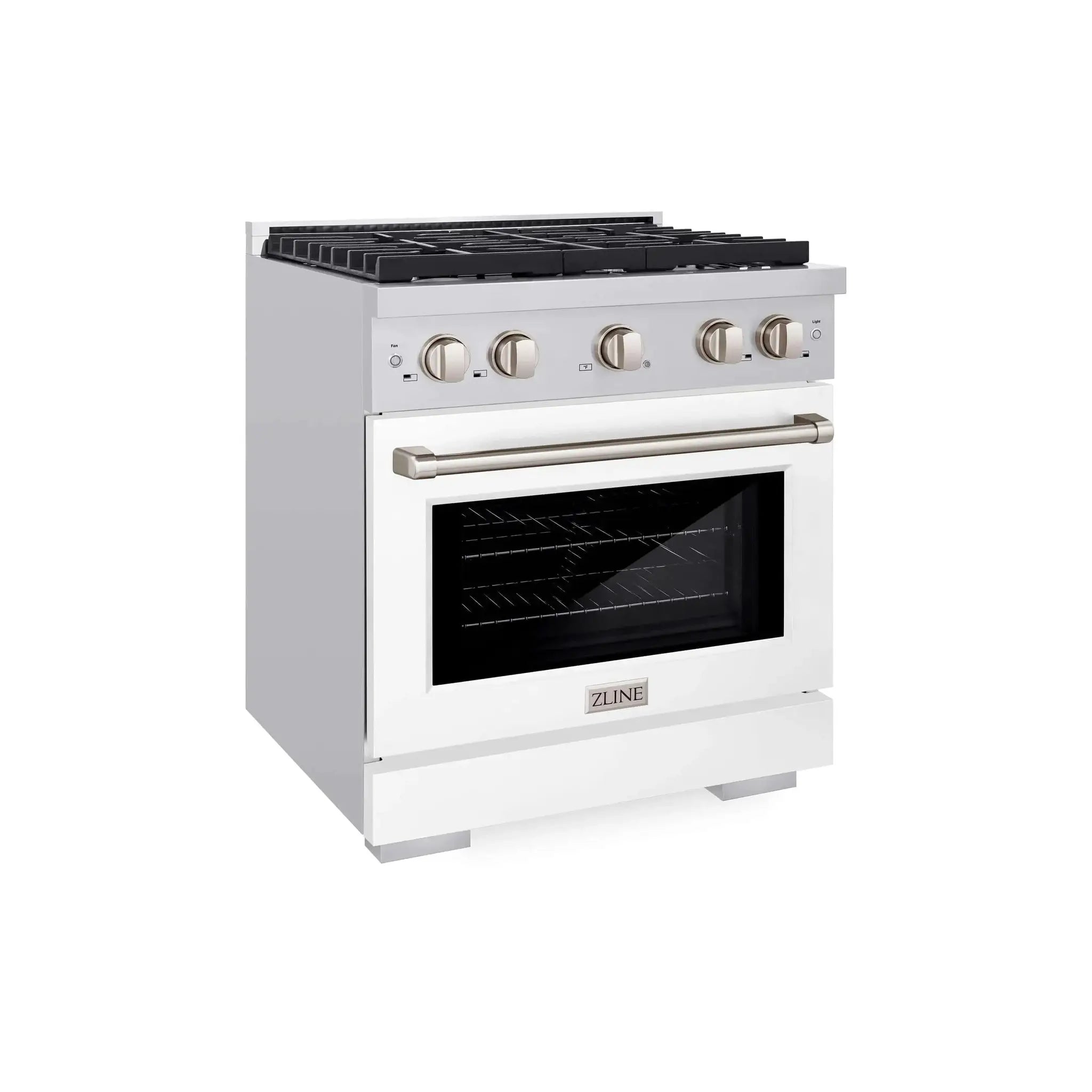 ZLINE 30 In. Gas Range, Stainless Steel, White Matte, SGR-WM-30 by Farmhouse Kitchen and Bath