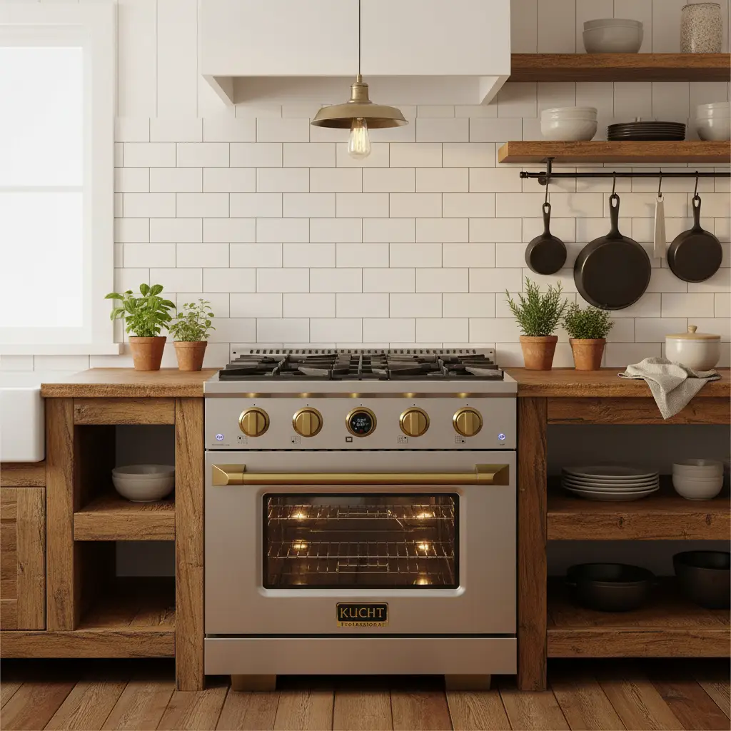 Kucht KX Series 30" Freestanding Dual Fuel Range KXP30-GL by Farmhouse Kitchen and Bath