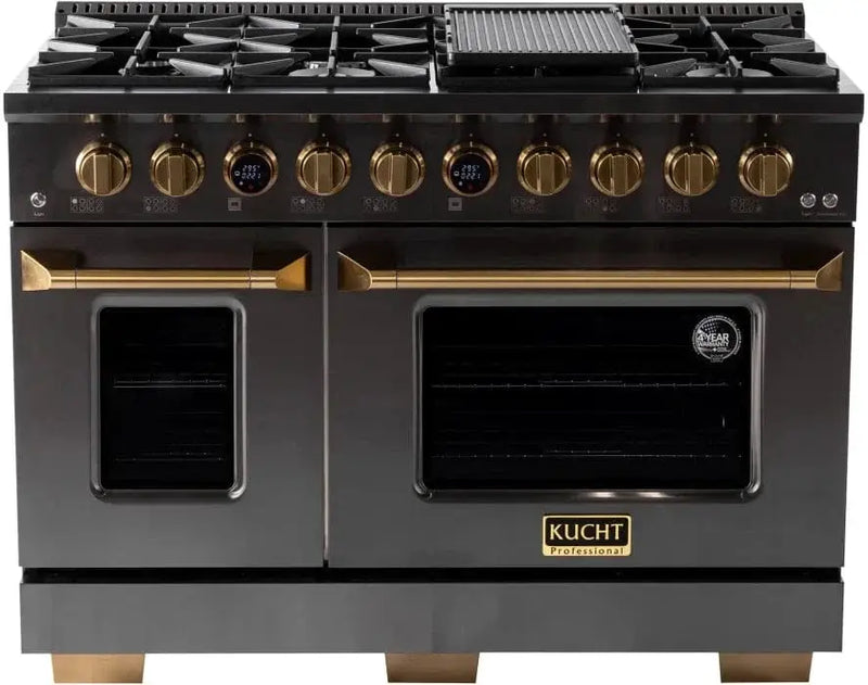 Kucht 48" Freestanding Dual Fuel Range Liquid Propane KXD48/LP by Farmhouse Kitchen and Bath