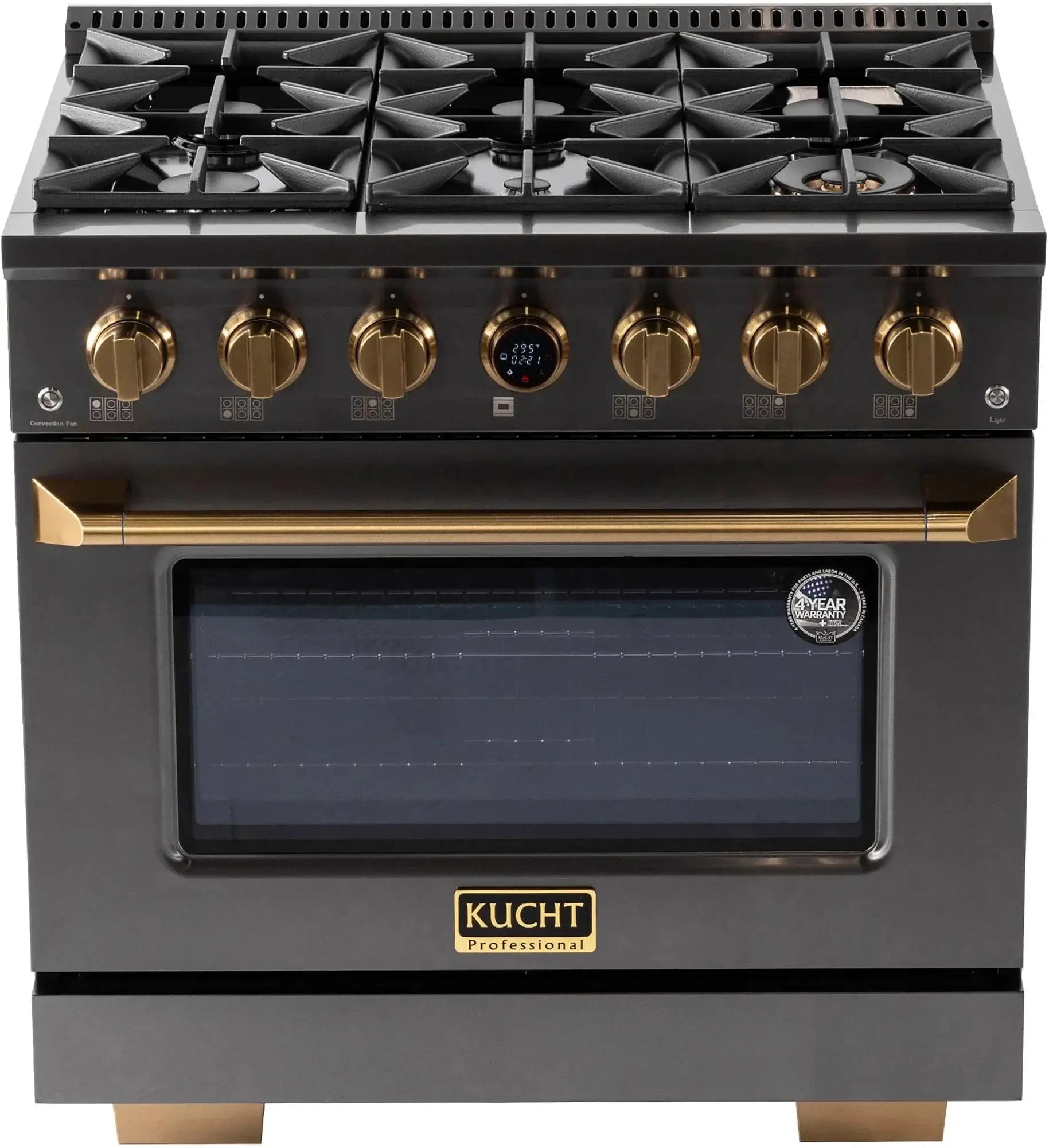 Kucht 36" Freestanding Dual Fuel Range Liquid Propane KXP36/LP by Farmhouse Kitchen and Bath