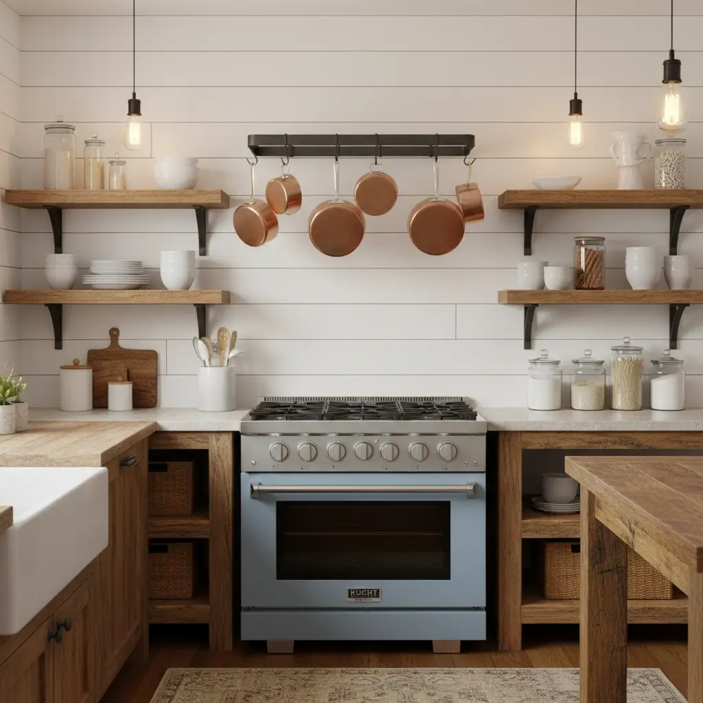 Kucht 36" Freestanding Professional Gas Range Liquid Propane KFX3600X/LP-LB by Farmhouse Kitchen and Bath