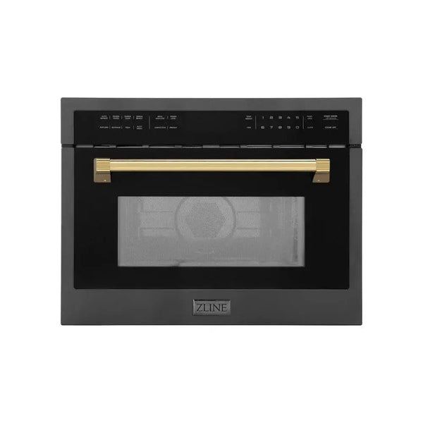 ZLINE 24" Convection Microwave, Black Stainless, Gold MWOZ-24-BS-G