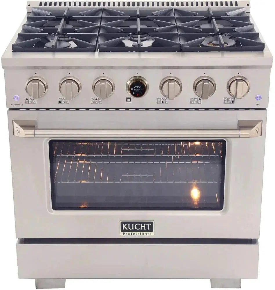 Kucht KX Series 36" Freestanding Dual Fuel Range KXP36-SS by Farmhouse Kitchen and Bath