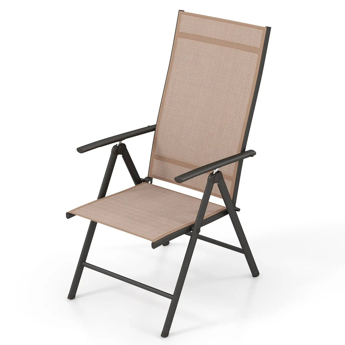 1 Piece Patio Folding Dining Chairs with 7-Level Adjustable High Backrest by DirectDeals