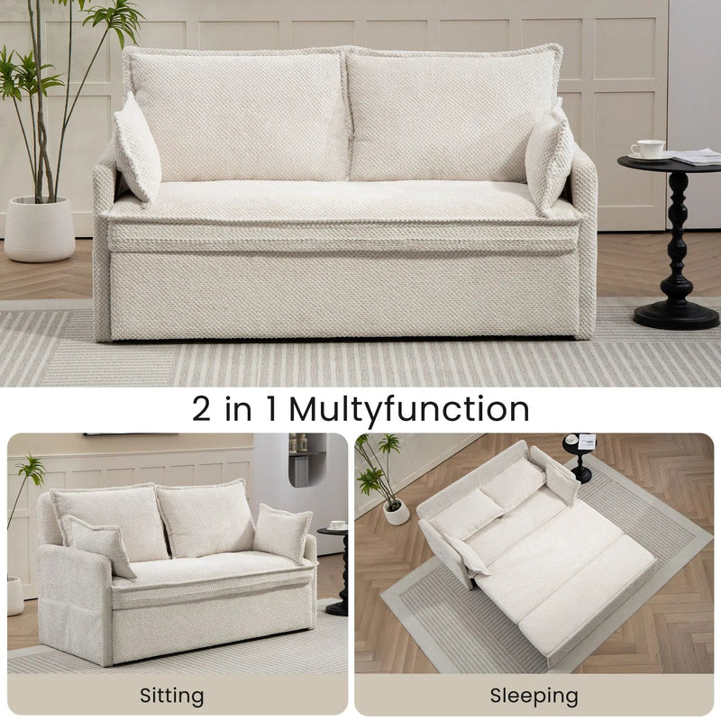 Pull Out Sofa Bed, Convertible Sleeper Sofa Couch, Side Storage, And USB / C - Type Charging Ports Chair by Unique Piece Furniture