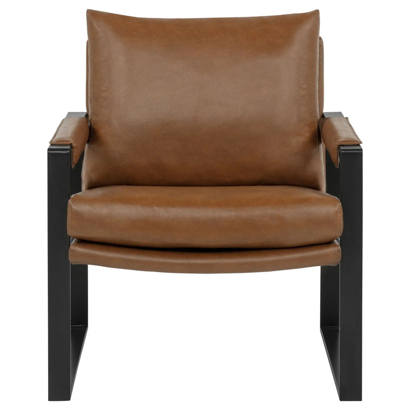 Rosalind Upholstered Track Arm Accent Chair Brown by Unique Piece Furniture