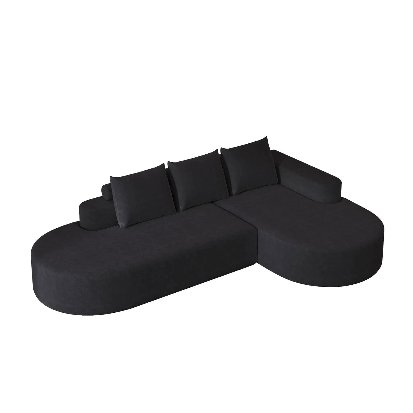 Modern Curved Sofa, L-Shaped Modular Sectional Set With 3 Pillows by HouseOfZazla
