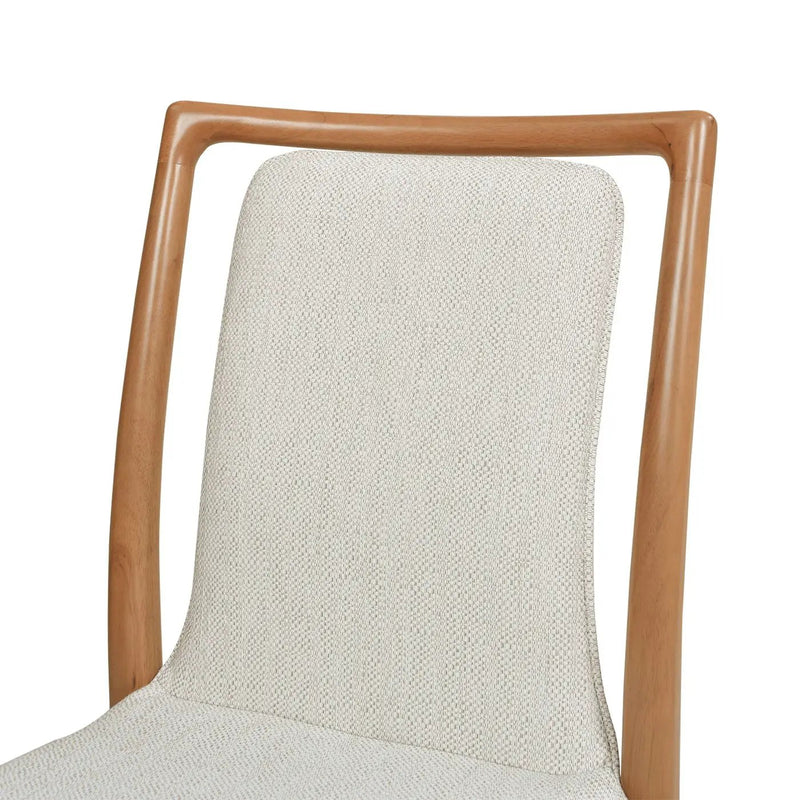 Scandi - Upholstered Dining Chair, Stain Resistant High (Set of 2) - Natural Light Brown / White Pepper by HouseOfZazla