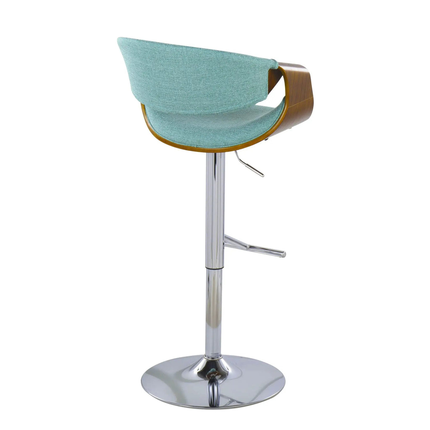 Curvo - Mid Century Modern Adjustable Barstool With Swivel With Straight T Footrest by HouseOfZazla