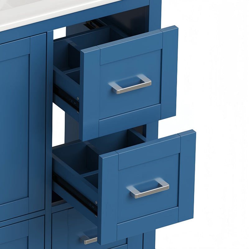 42" Bathroom Vanity with Ceramic Sink - Navy Blue, photo 7 of 10