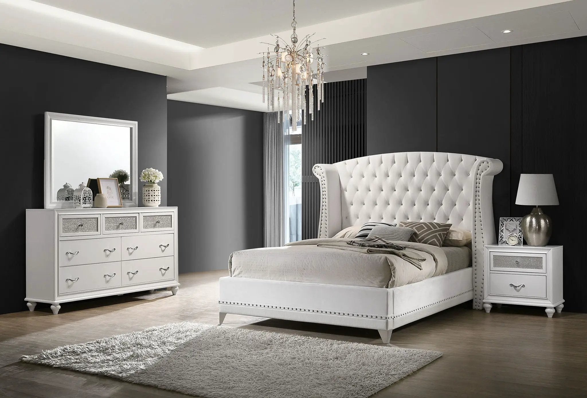 Barzini 4-piece Queen Bedroom Set White by Unique Piece Furniture