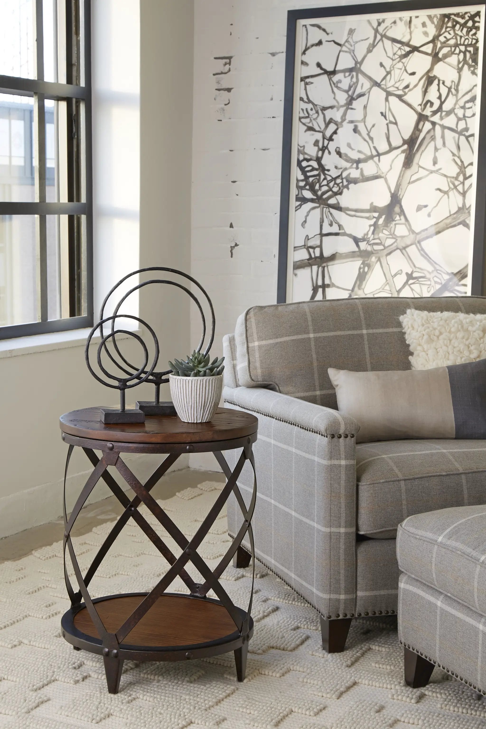 Pinebrook - Round Accent Table - Distressed Natural Pine by Unique Piece Furniture
