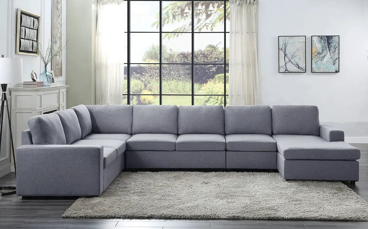 Tifton - 7 Seat Reversible Modular Sectional Sofa Chaise by HouseOfZazla
