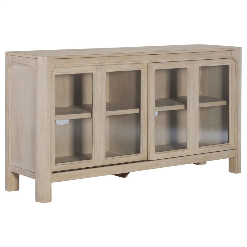 Solano Sliding Door Dining Sideboard Server Weathered Mango by Unique Piece Furniture