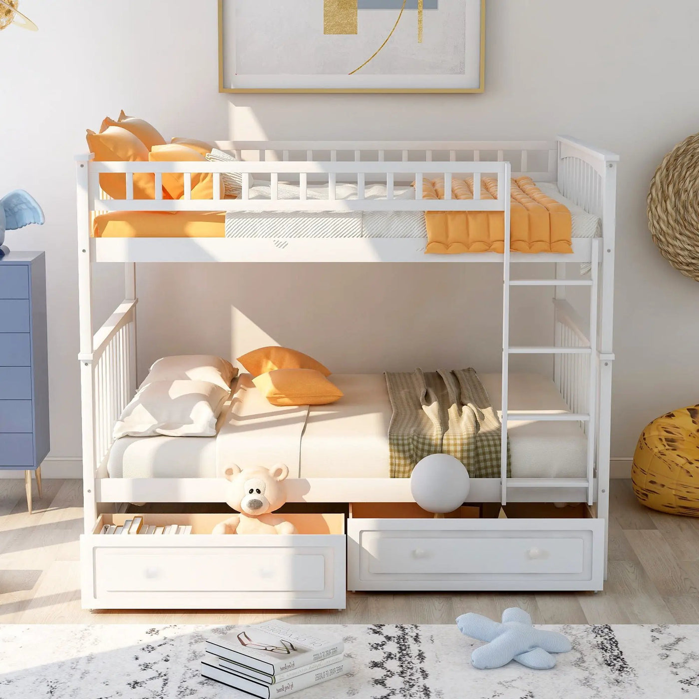 Bunk Bed With Drawers, Convertible Design by HouseOfZazla