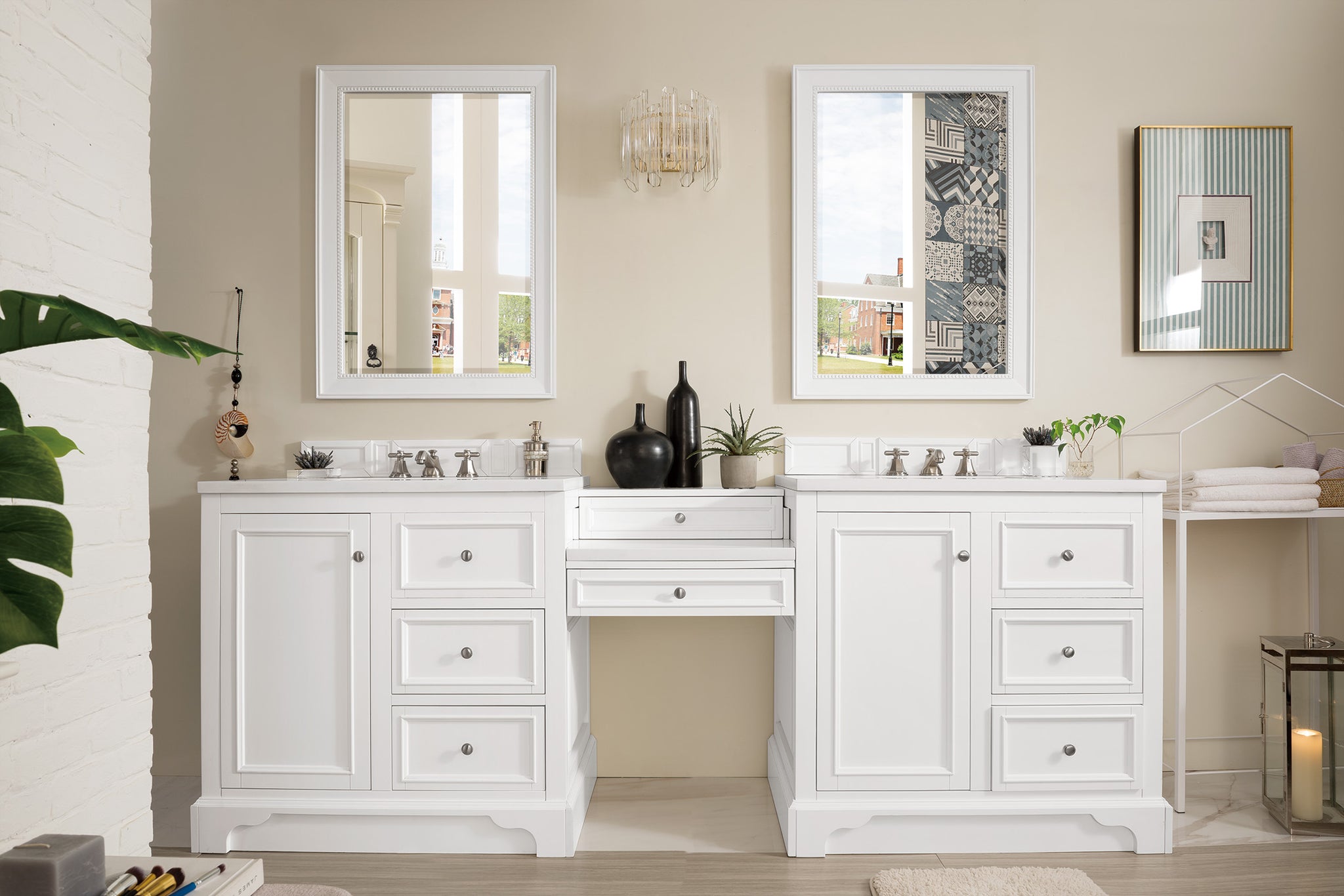 James Martin De Soto 94" Double Bathroom Vanity, Bright White, view 4