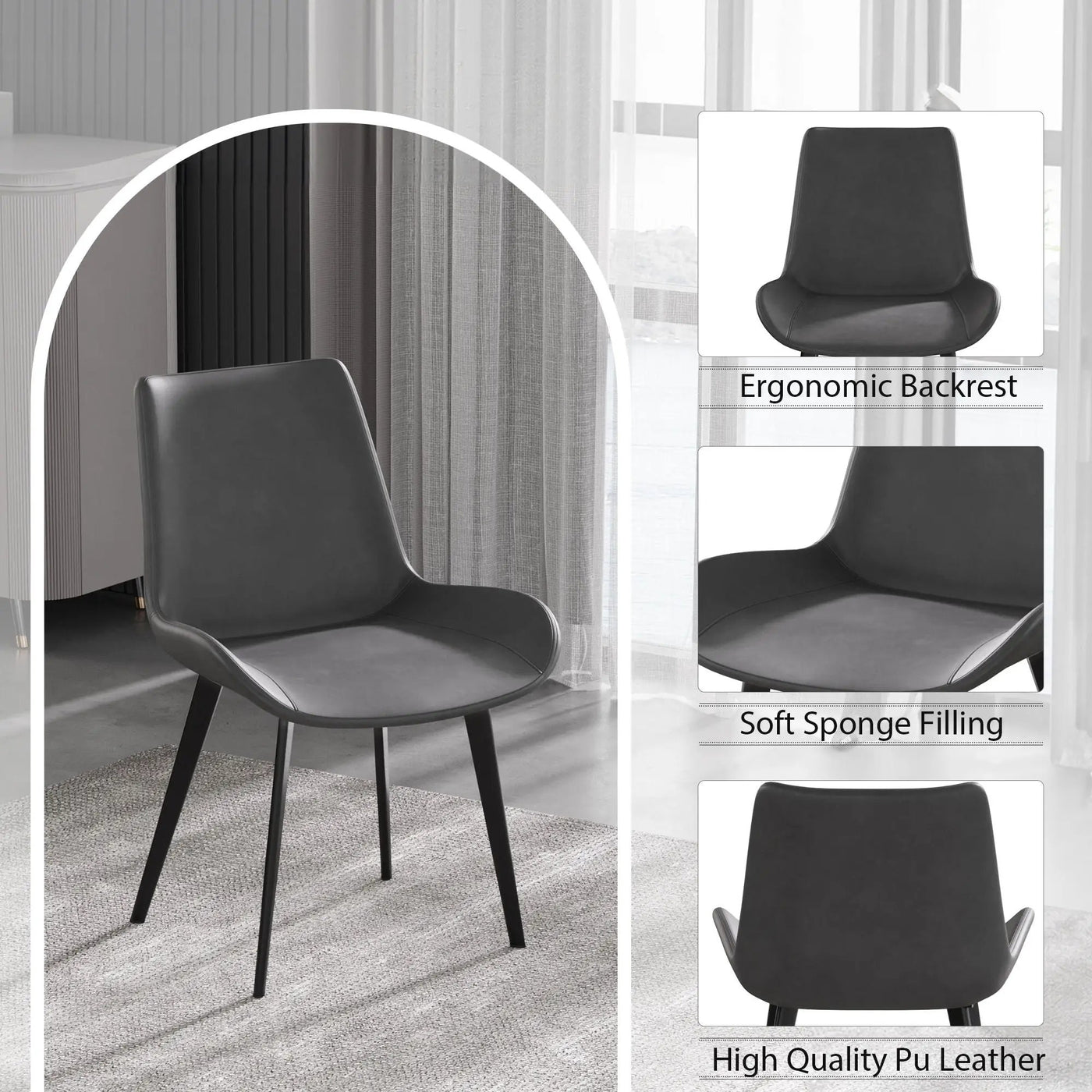 Modern Dining Chair Living Room Metal Leg Dining Chair (Set of 2) by HouseOfZazla
