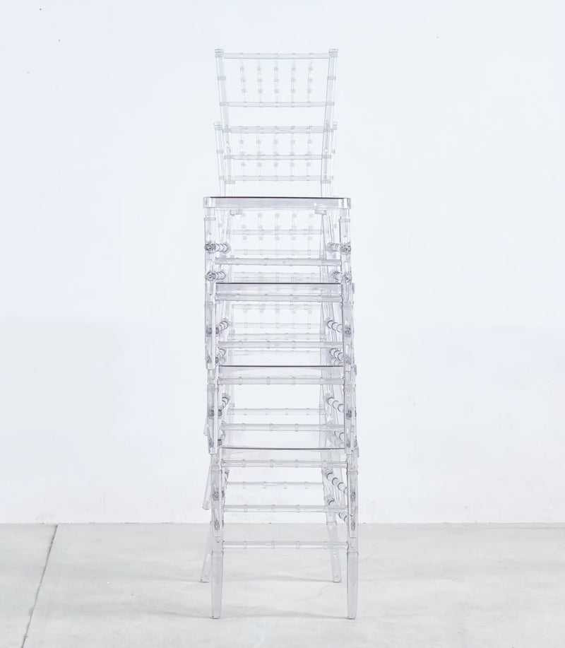 Welding Chair, Dining Chair, Plastic Seat (Set of 4) - Transparent by HouseOfZazla