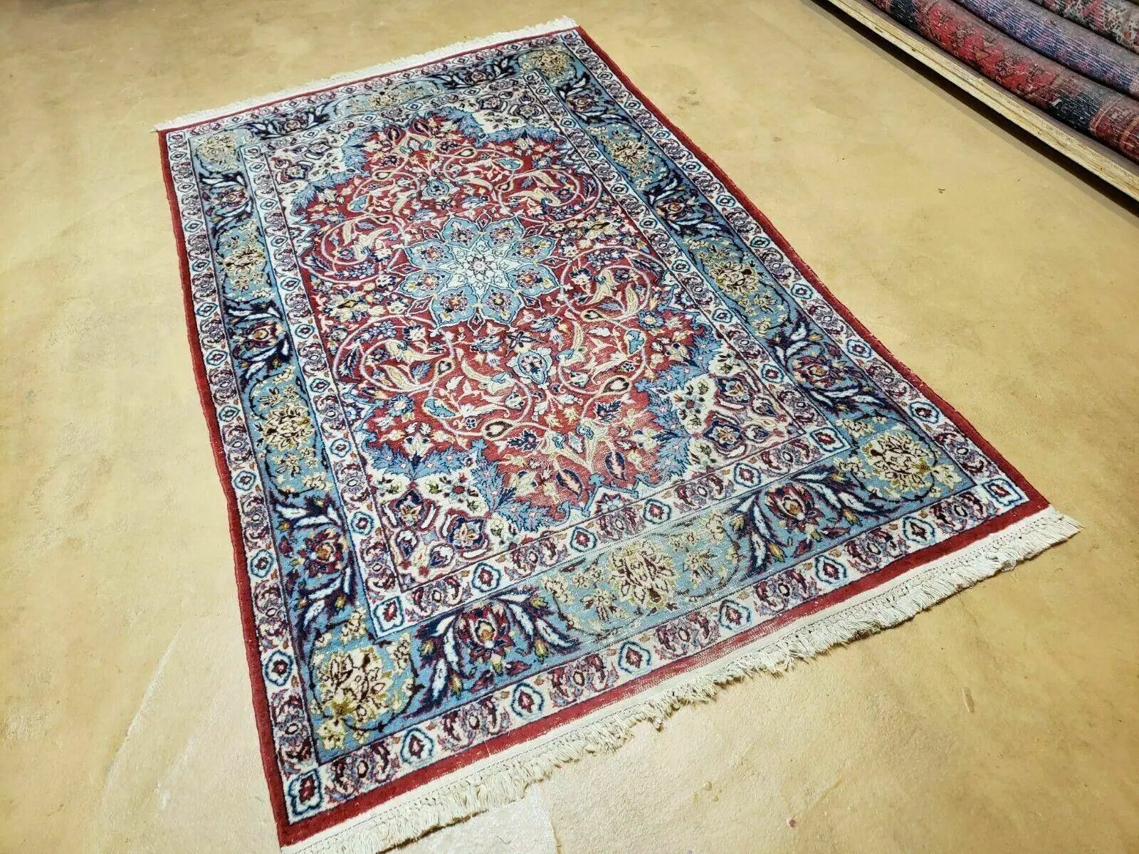 3' 5" X 5' 8" Vintage Handmade Turkish Wool Rug Carpet Vegetable Dyes Nice Red by Jewel Rugs