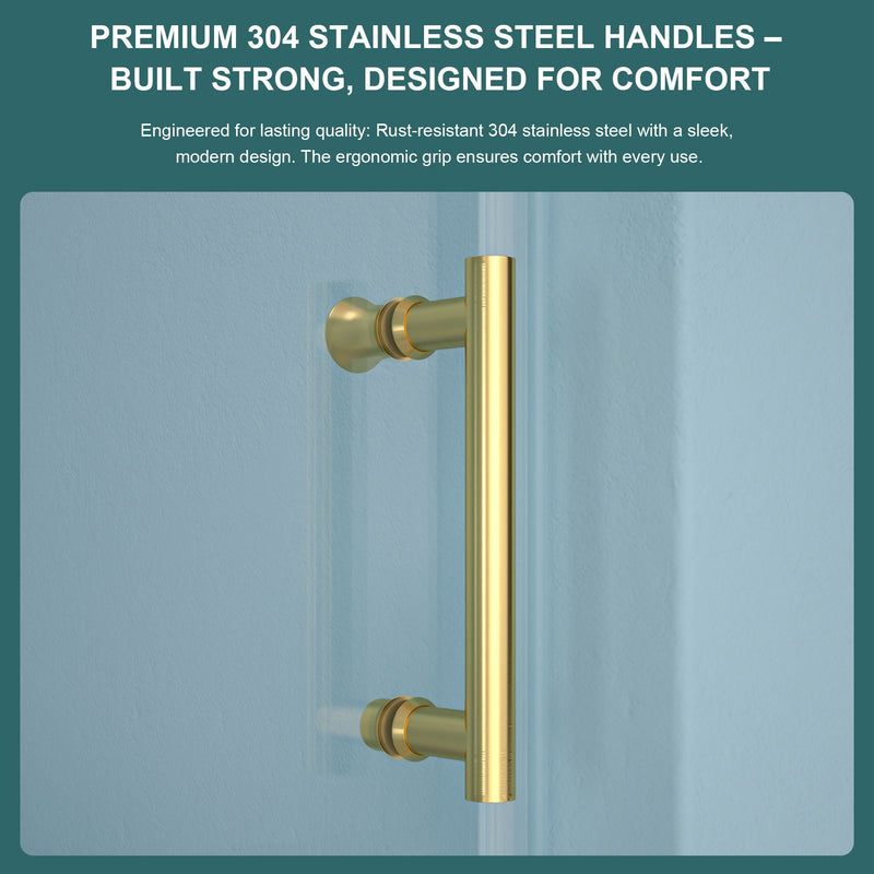 Modern Single Slide Shower Door, Tempered Glass, Stainless Steel Frame by HouseOfZazla