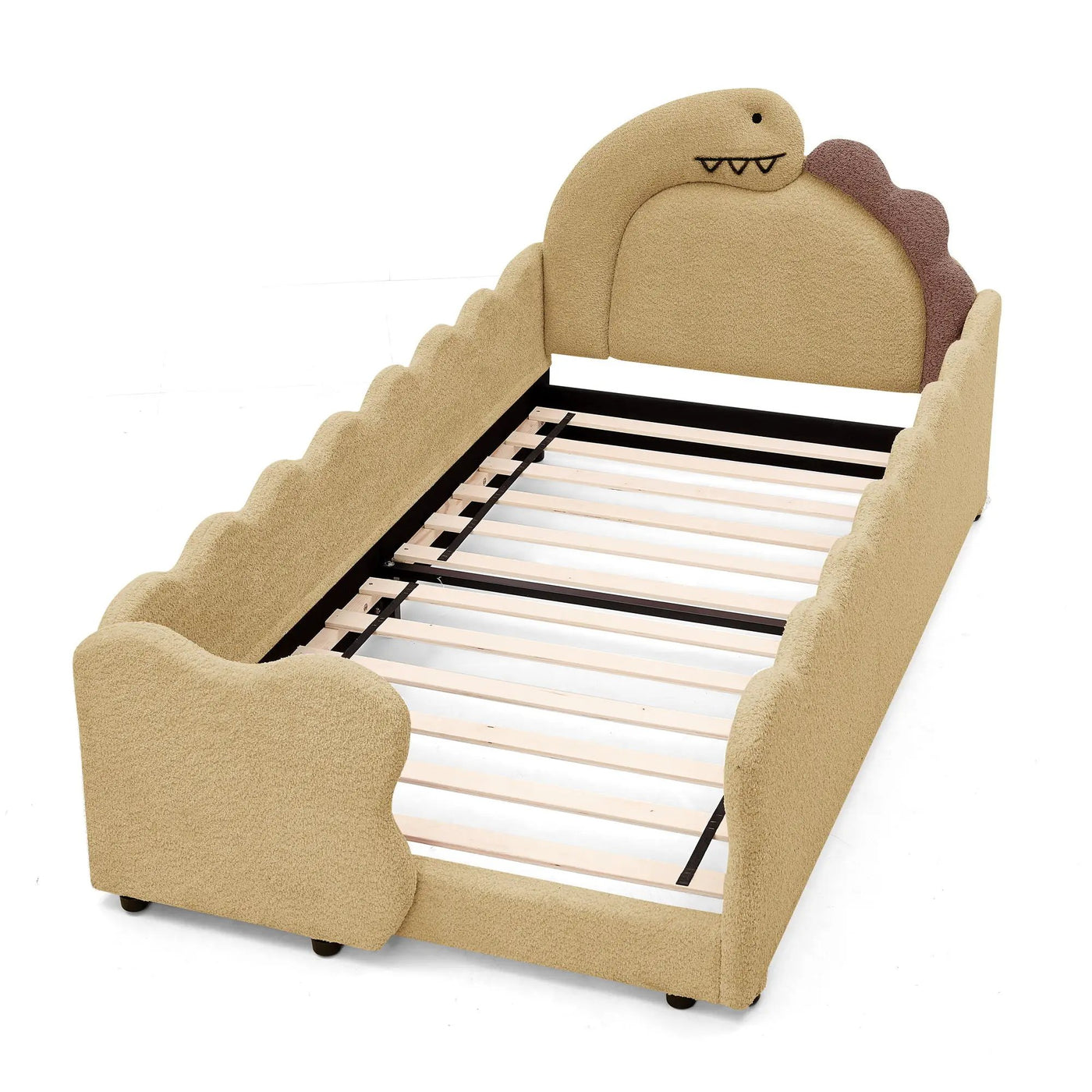 Cute Dinosaur Shaped Bed With Safety Guardrail, Toddler Frame by HouseOfZazla