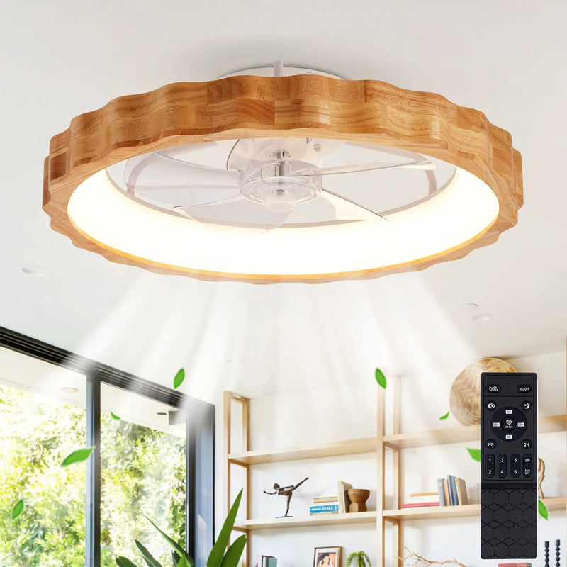 20" Plum Blossom Flush Mount Ceiling Fan with Lights and Remote by HouseOfZazla