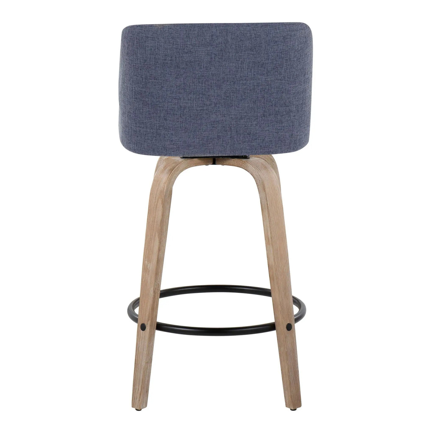 Toriano - Contemporary Fixed-Height Counter Stool & Swivel With Round Footrest (Set of 2) by HouseOfZazla